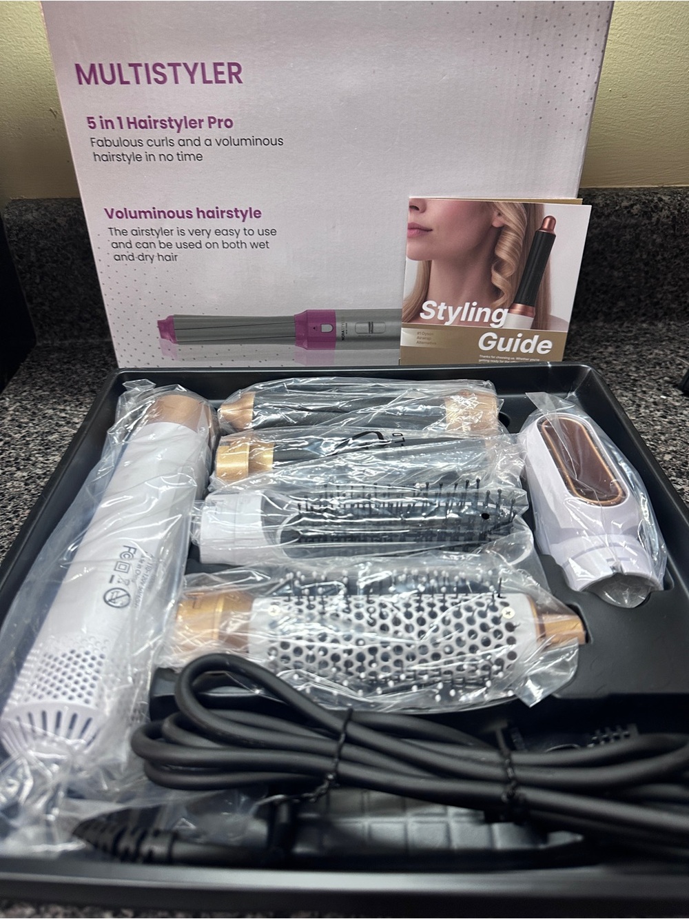 NIB- Multistyler 5-in-1 Hairstyler Pro - Silver & Pink